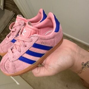 Adidas Gazelle Pink with Blue Stripes